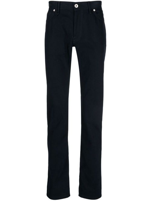 Logo-appliqué straight-leg trousers - Blue