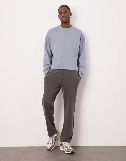 ASOS DESIGN straight leg sweatpants in washed gray