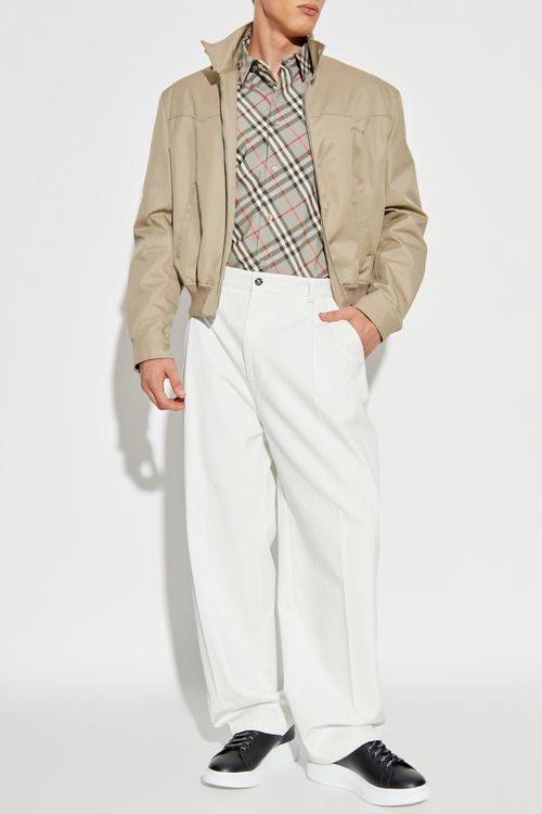 Checked Pattern Shirt, Men's, Grey