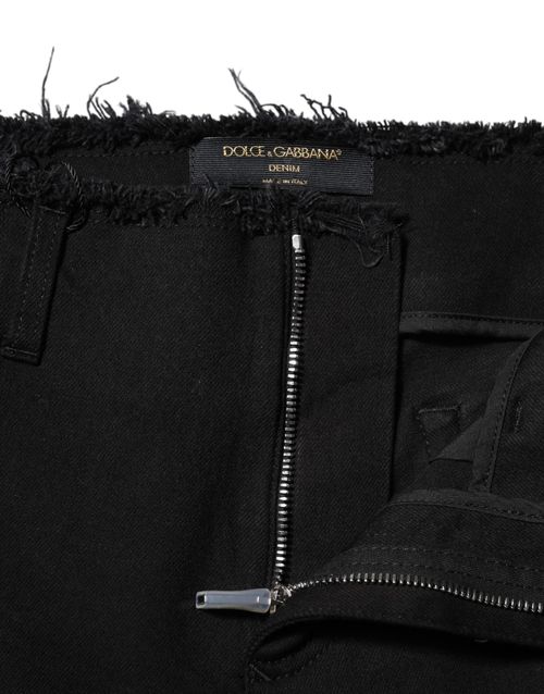 Flared Denim Jeans — Black
