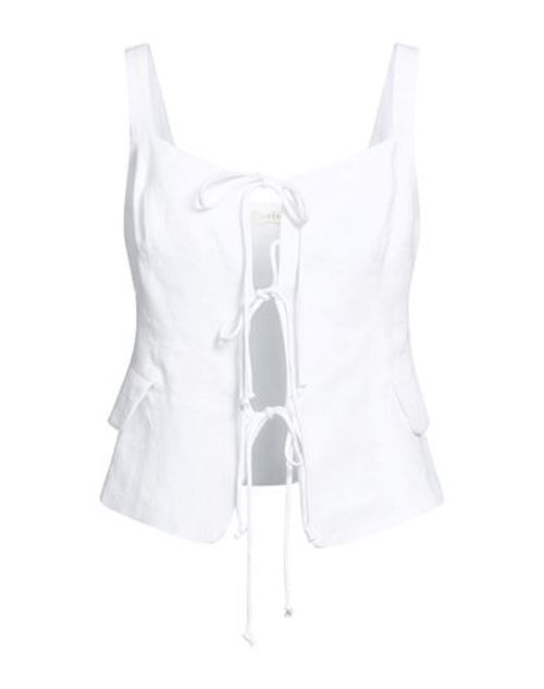 Woman Top White Size M Organic Linen