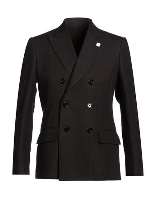 Man Blazer Black Size 36 Linen