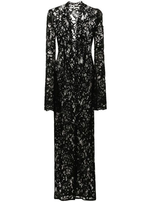 Sally lace midi dress - Black