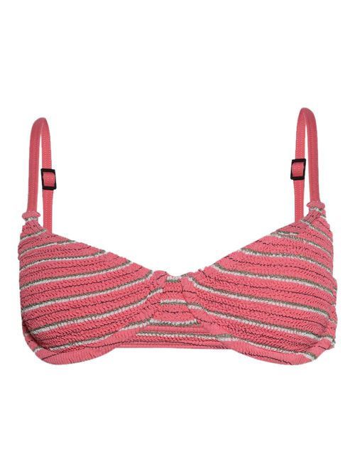 Gracie striped balconette bikini top - Pink