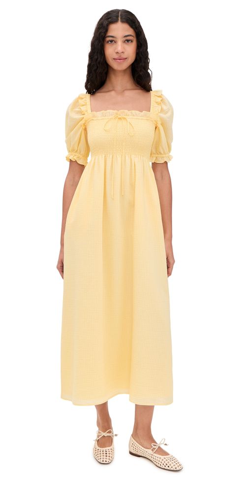 The Scarlett Midi Nap Dress Butter Yellow