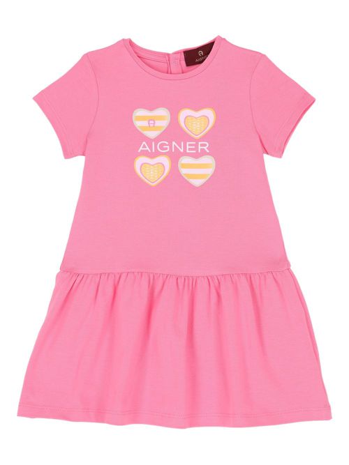 Aigner Kids heart-print A-line dress - Pink