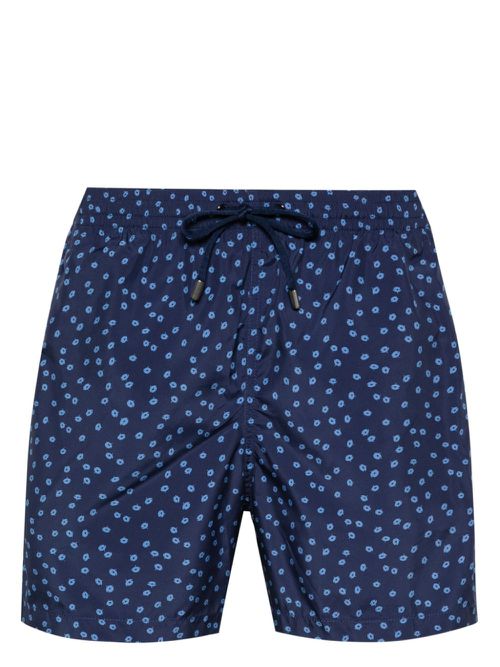 Floral-print swim shorts - Blue
