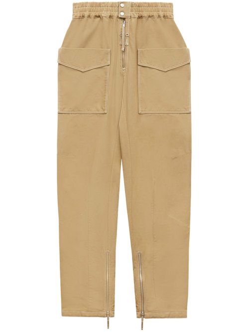 Zip-detail cargo trousers - Neutrals