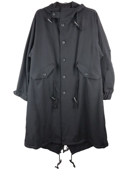 Buttoned parka coat - Black