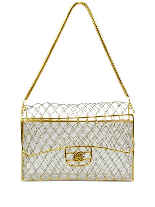 1990-2000 medium CC transparent shoulder bag - Gold