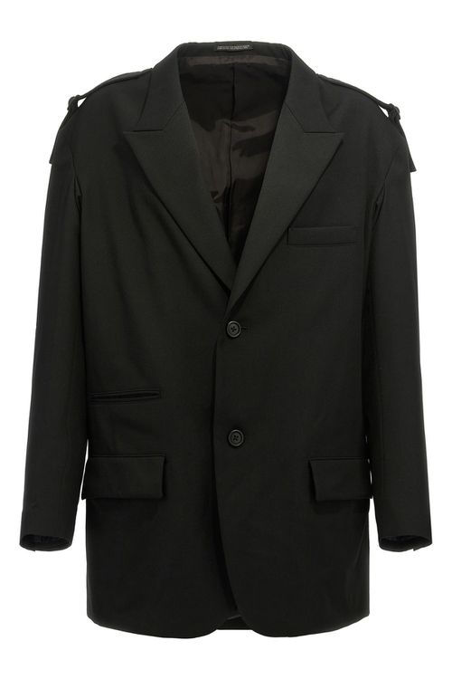 Single-Breasted Blazer With Strap Detail