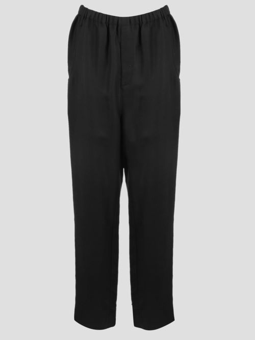 Viscose And Ramie High-waisted Trousers
