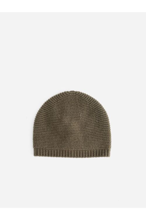 MELLEYCASH03 Garter Stitch Wool Beanie — Gray