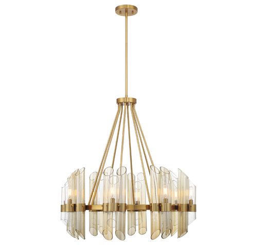 Warm Brass Eight Light Chandelier from the Biltmore Collection