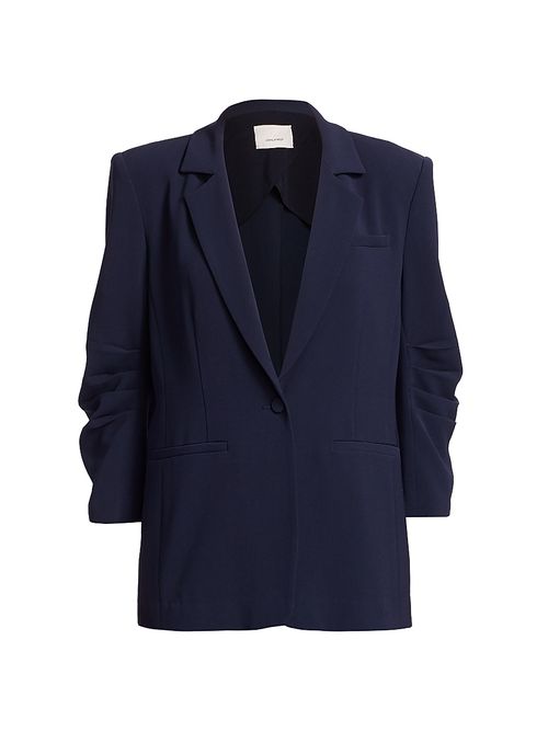 Women's Khloe Crepe Ruched Blazer - Navy