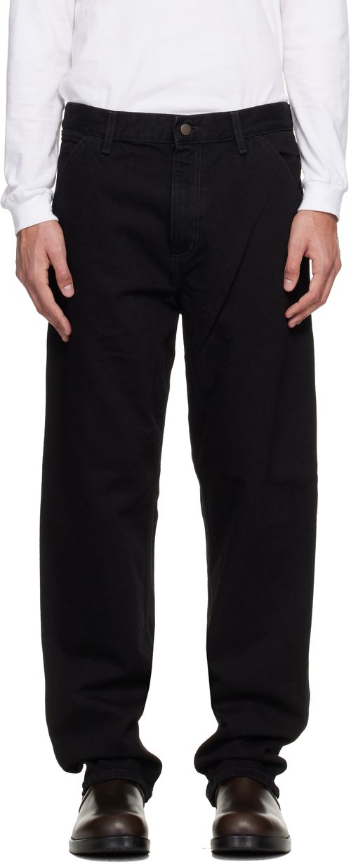 Black Single Knee Jeans