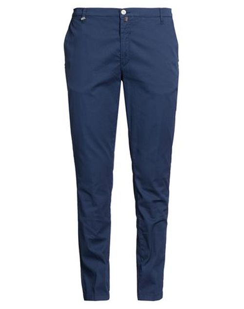 Man Pants Navy Size 42 Cotton, Elastane