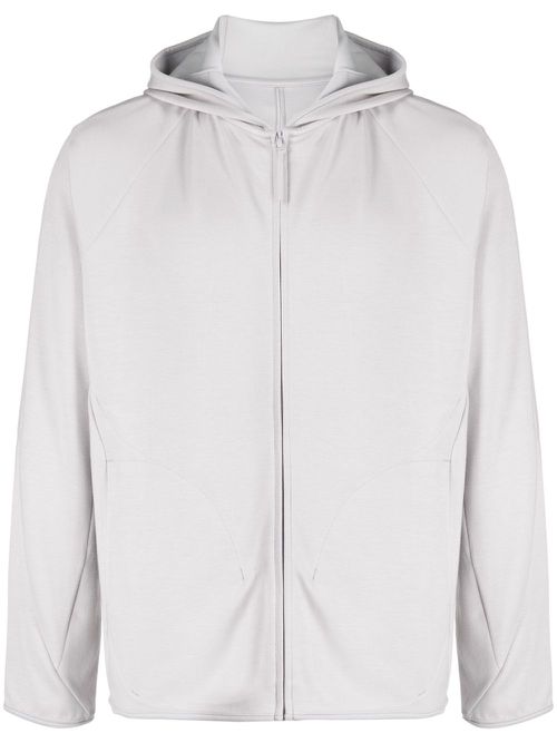 Raglan-sleeves zip-up hoodie - Grey