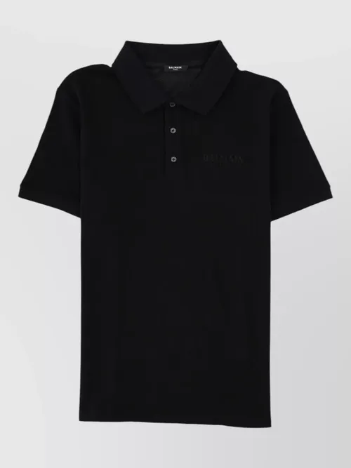 Balmain - short sleeve polo shirt straight fit