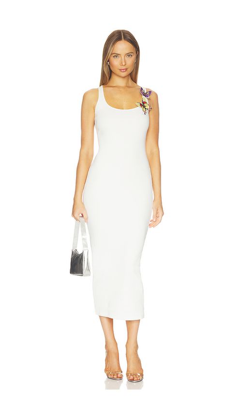 Blumarine Butterfly Tank Dress in White. XS. Also in