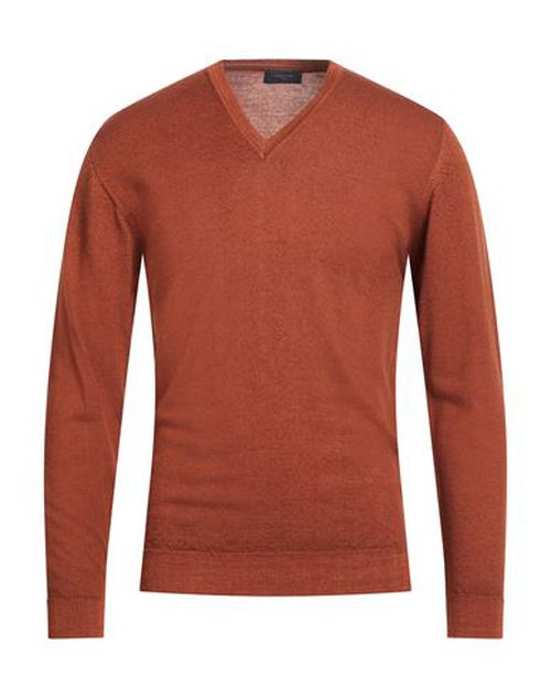 Daniele Fiesoli Man Sweater Rust Size L Merino Wool