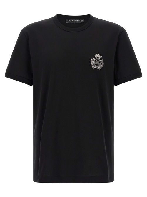 Logo-Embroidered Cotton T-Shirt — Black