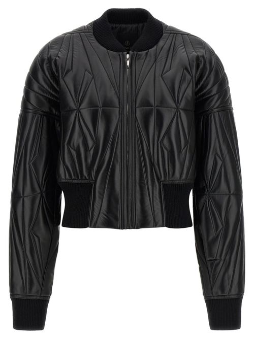 Quilted Lamb Leather Jacket — Black