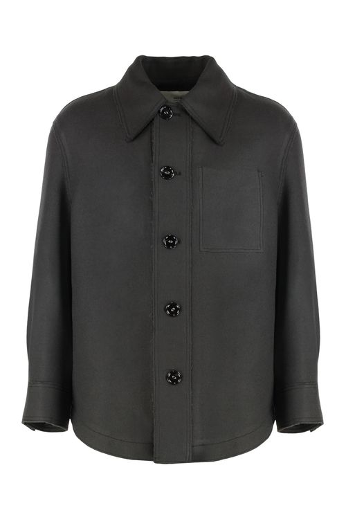 Virgin Wool Gabardine Coat — Gray