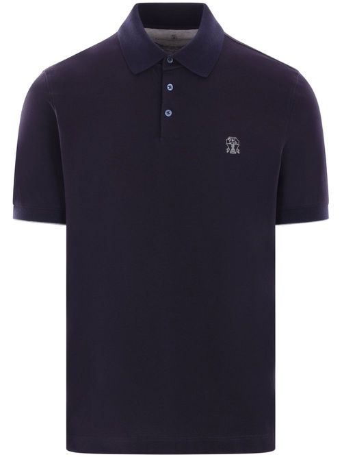 Logo-print polo shirt - Blue