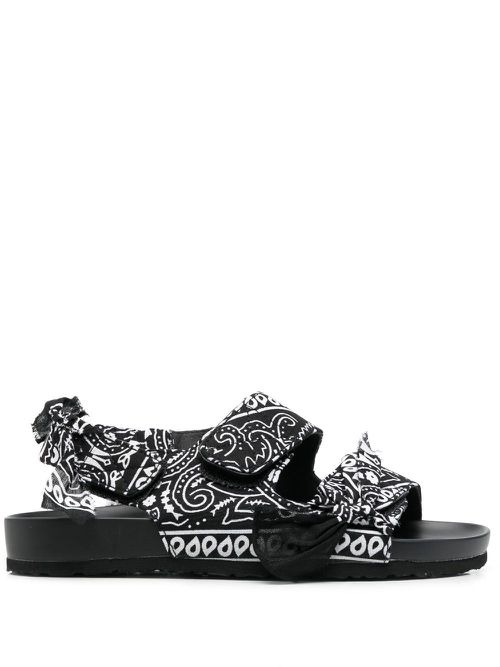 Bandana-detail open-toe sandals - Black