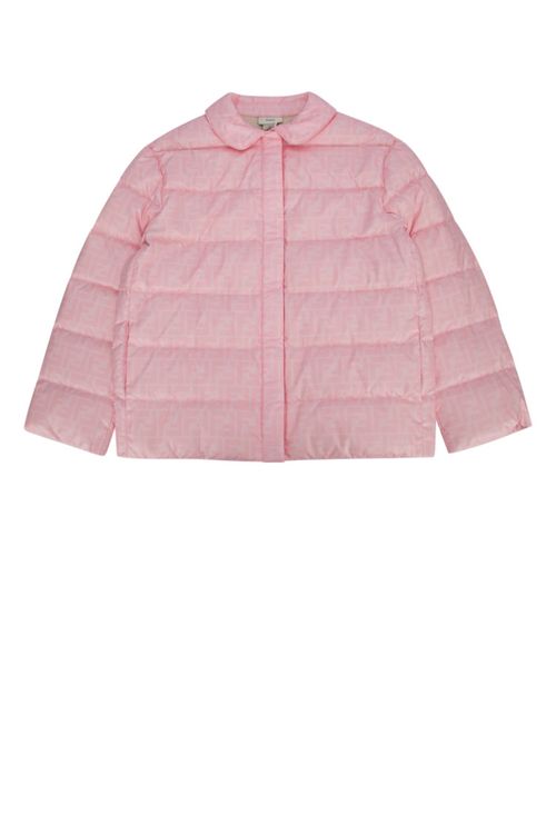 Girls Pink Shirt Collar Jacket