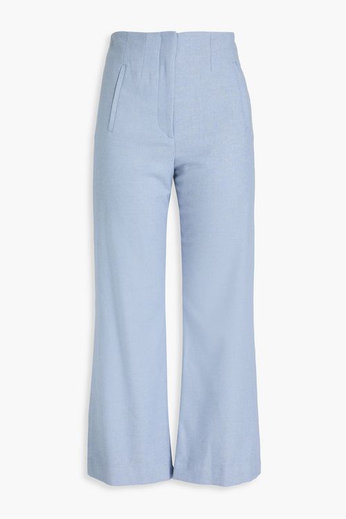Dova flannel wide-leg pants - Blue - US 2