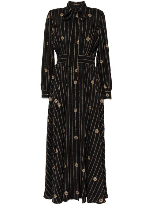 Metallic pinstripe dress - Black