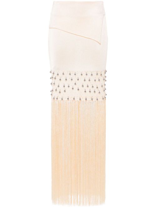 Fringed maxi skirt - Neutrals