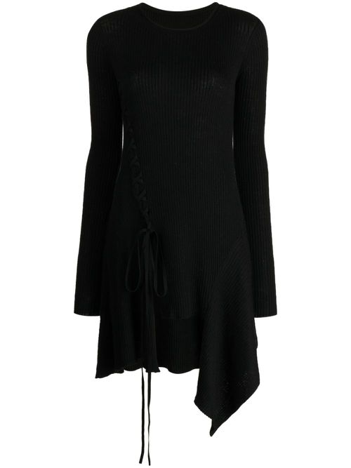 Ribbed wool minidress - Black