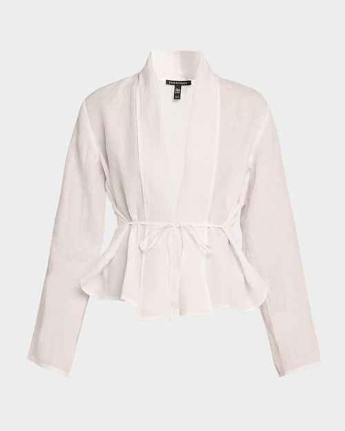Shawl-Collar Lightweight Organic Linen Jacket