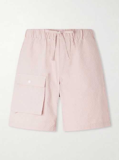 Straight-Leg Seersucker Shorts