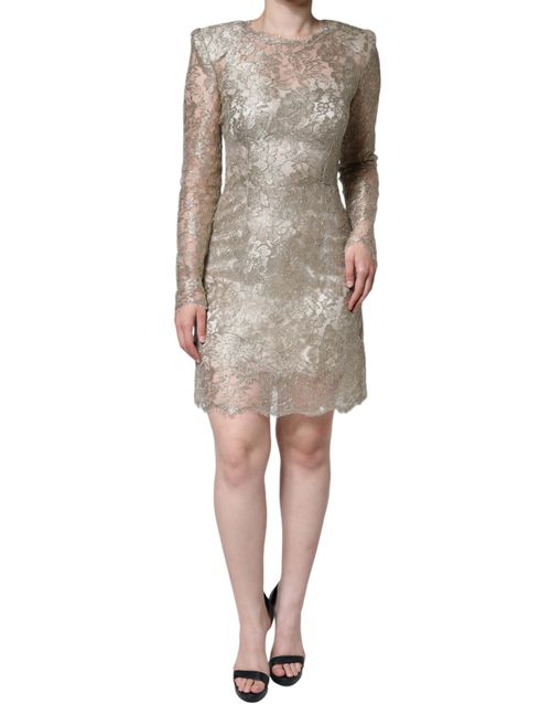 Floral Lace Dress — Gold