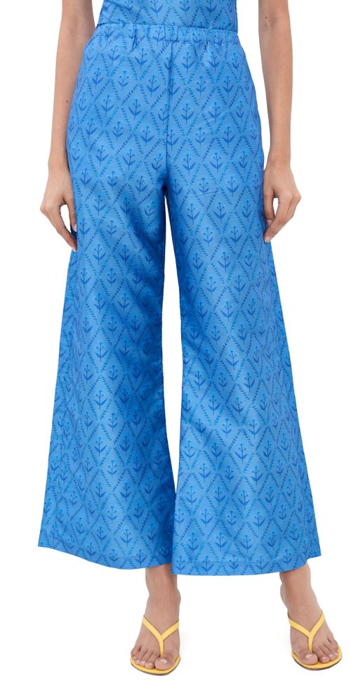 The Nicole Pants Sapphire Lattice Floral