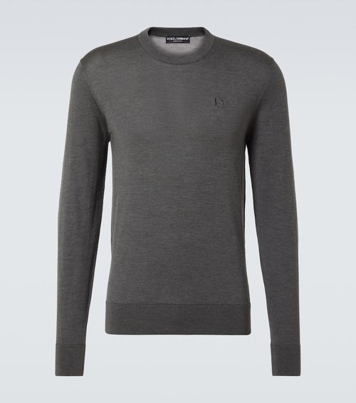Logo silk sweater