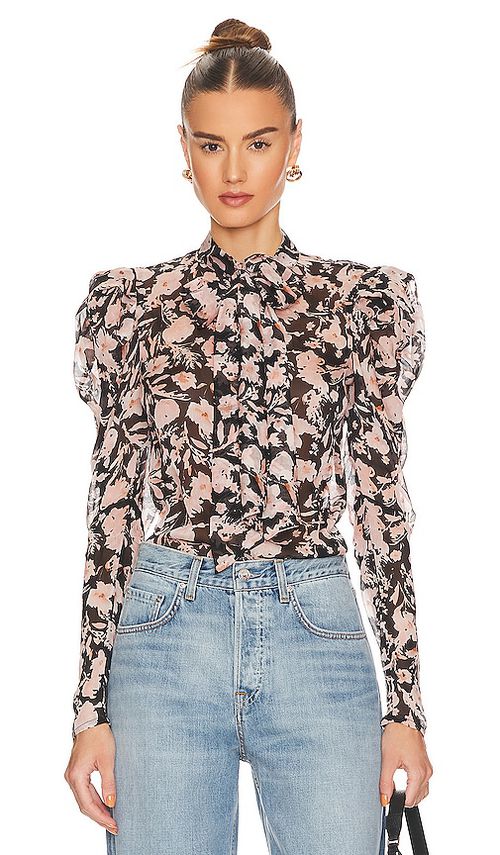 Bardot BLUSE AMIELIE FLORAL in Black. Größe 4. Also in