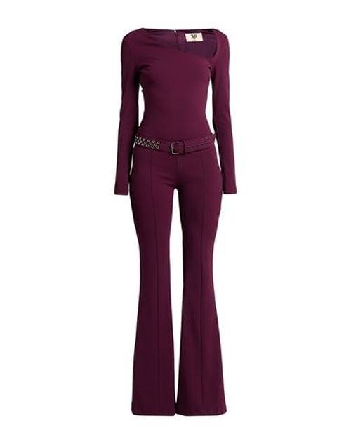 Woman Jumpsuit Plum Size L Polyester, Elastane