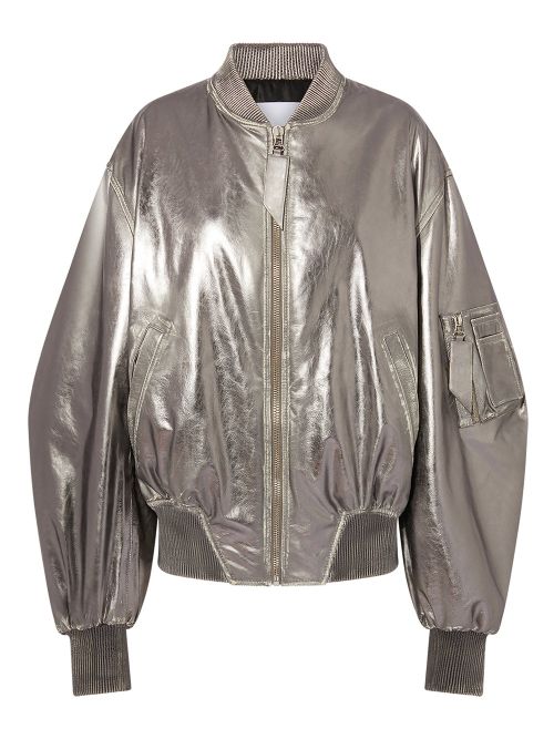 Mirrored leather bomber jacket - Runway