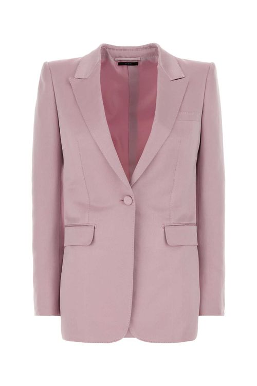 Single-Button Tailored Blazer — Pink