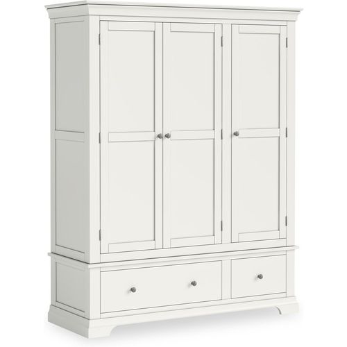 Colette Triple Wardrobe with 2 Drawers | Grey Cream or Warm White | Roseland