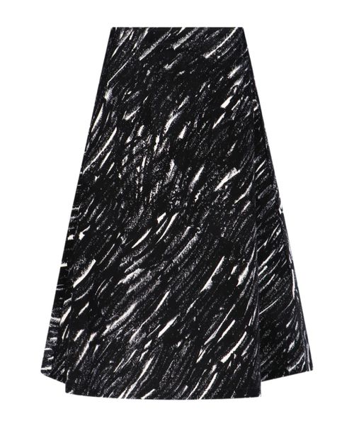 High-Waisted Flared Midi Skirt