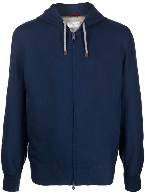Zip-up hooded jacket - Blue