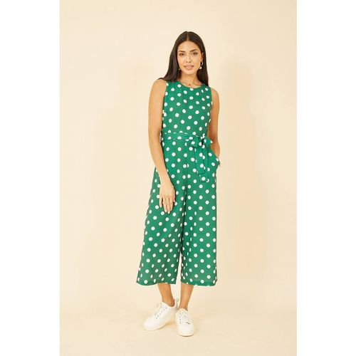 Yumi Women's Green Polka Dot Culotte Jumpsuit