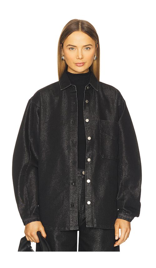Hudson Jeans Barrel Shacket in Metallic Rinse. XS also in M