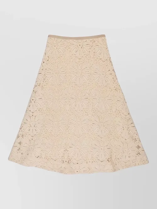Incotex - high waist a line midi lace skirt